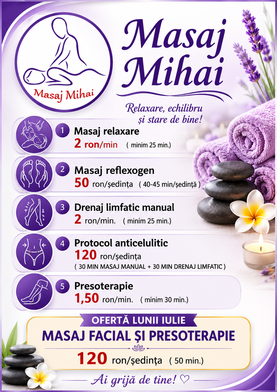 oferta lunii iulie masaj